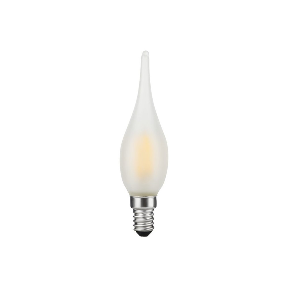 E10 1.5w Led Filament Mini Tip Pære C23, 90lm, 2700k, Mat Glas Kulør : Varm fra Spl
