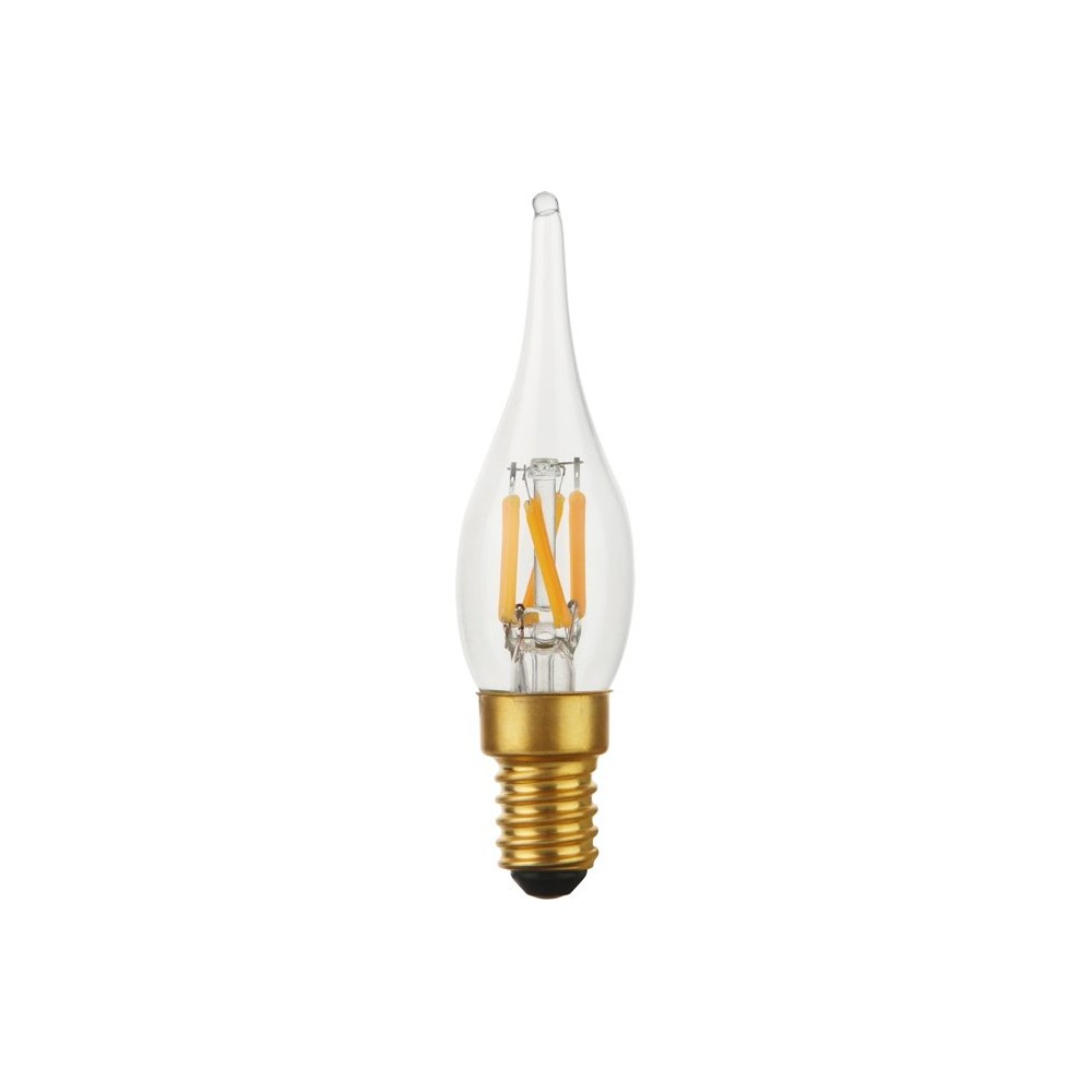 E14 1,8w Dæmpbar Led Kronepære C23, Mini Tip Candle, 2000k, Klart Glas Dæmpbar : Dæmpbar, Kulør : Ekstra Varm fra Spl