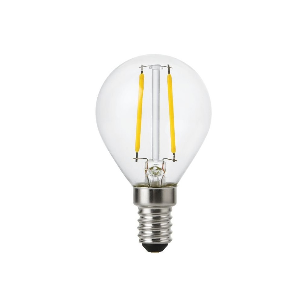 E14 2w Dæmpbar Led Kronepære G45, Filament, Klar Glas, 2700k Dæmpbar : Dæmpbar, Kulør : Varm fra Spl