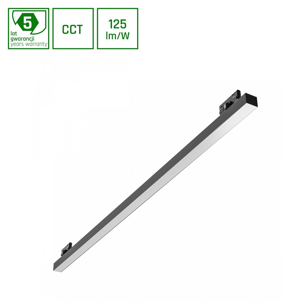 20w 30w 40w Allday Basic 3 Faset Skinnespot 120cm, 3cct, 115°, Ip20, Sort, 5 års Garanti Dæmpbar : Ikke Dæmpbar fra Ledlife