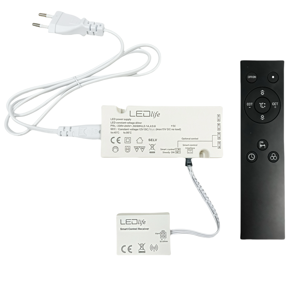 Møbelspot Wifi Strømforsyning 15w   Til Sono Og Reco Møbelspot, Tuya Smart Life, Rf, Maks. 4 Spot, Inkl. Fjernbetjening fra Ledlife