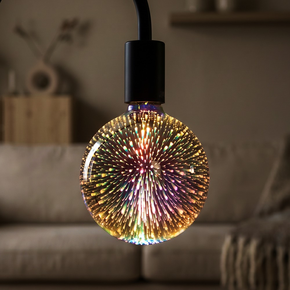 3d Led Pære 4w E27 Stjerne Effekt, 3000k, G125 Kulør : Varm fra V-tac