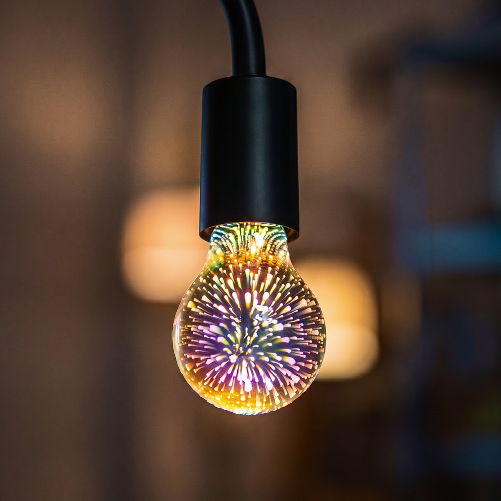 E27 3w Led Pære A60, 3d Stjerne Effekt Kulør : Varm fra V-tac