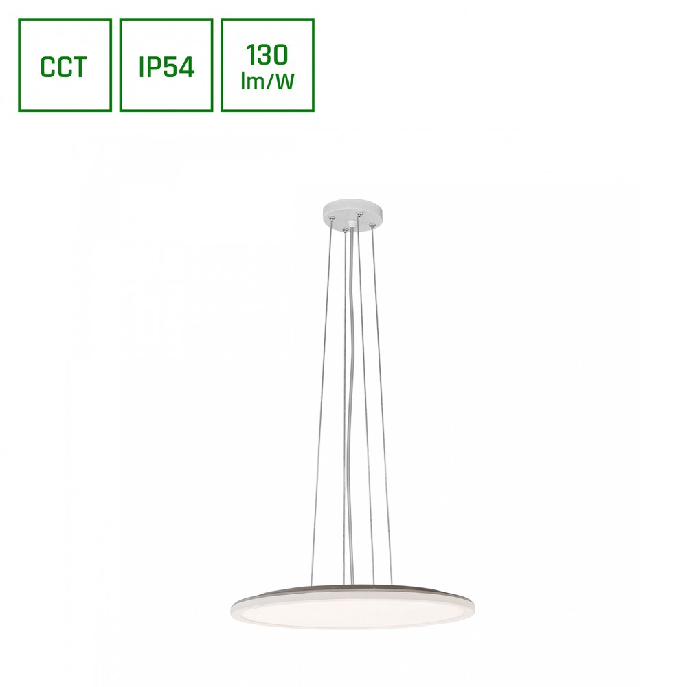 36w Nymphea Flat Duo Led Loftslampe 130lm W, Ip54, ø40cm, Cct, Hvid Kant, Inkl. Lyskilde Dæmpbar : Ikke Dæmpbar, Kulør : Cct (varm Til Kold Hvid) fra Spectrum