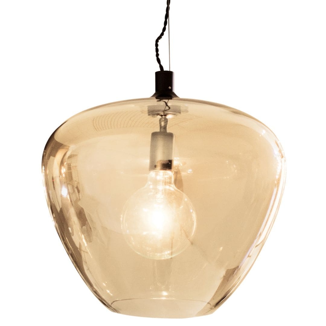 Bellissimo Grande Glas Pendel Amber Guld ø40   Så Længe Lager Haves    By Rydéns fra Byrydéns
