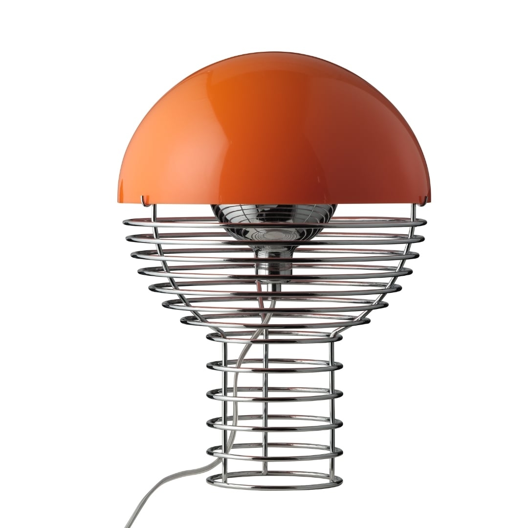 Wire Bordlampe Krom Orange ø30     fra Verpan