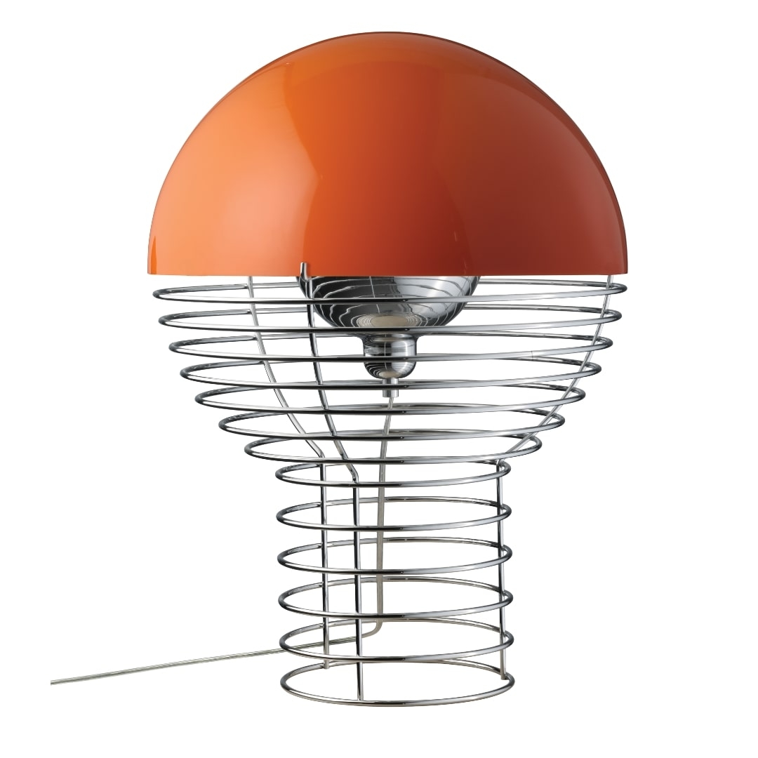 Wire Bordlampe Krom Orange ø40     fra Verpan
