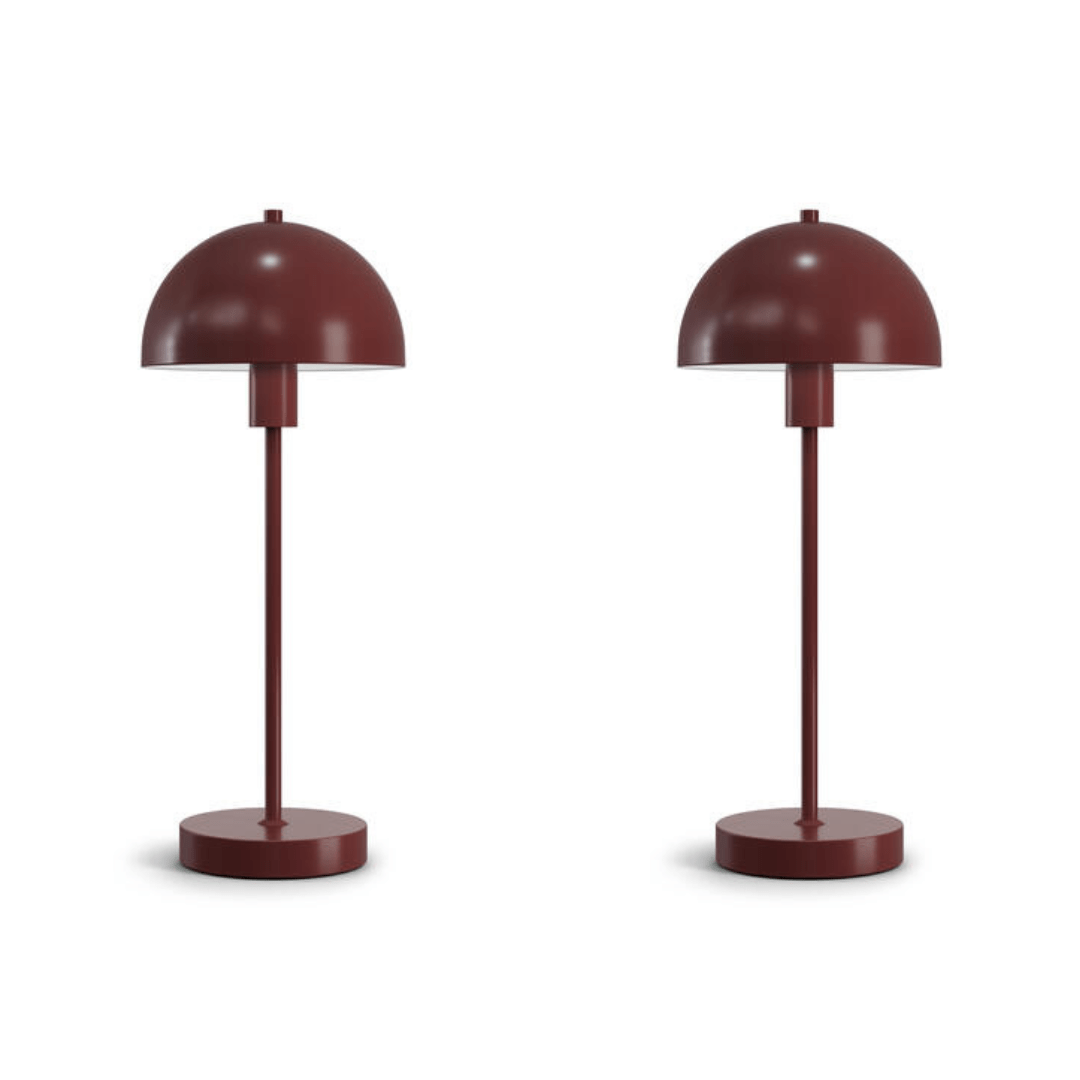 Vienda 2 Stk   Vinrød   Bordlampe     fra Herstal