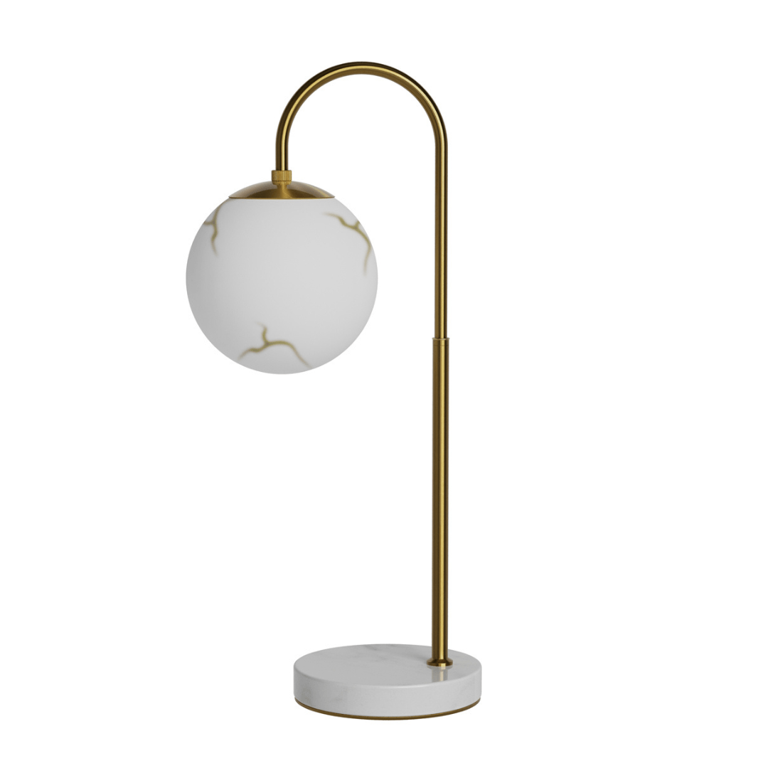 Bellagio Bordlampe   Messing Hvid   By Rydéns fra Tom Rossau