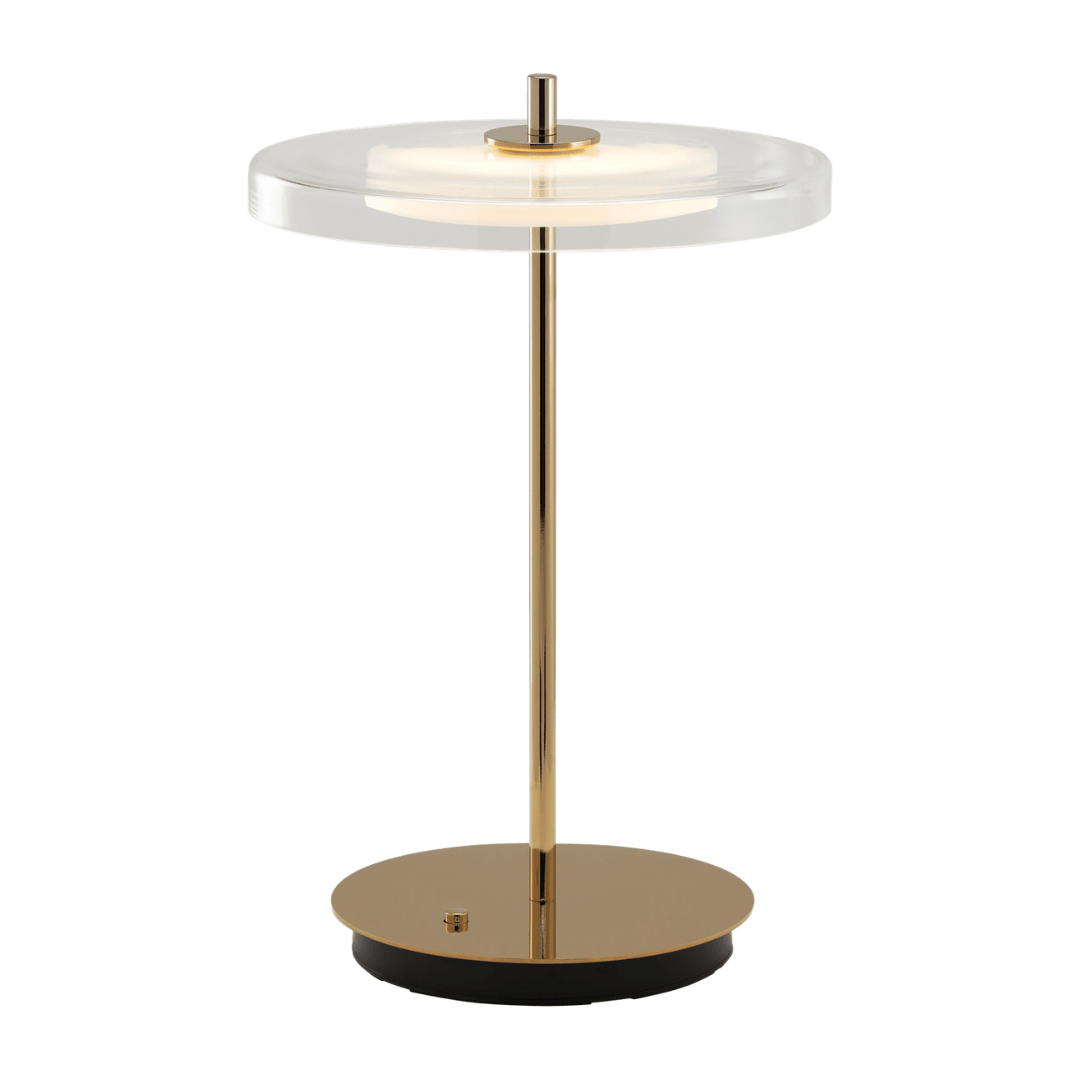 Asteria Move Glass Bordlampe   Transperant  Messing     fra Umage