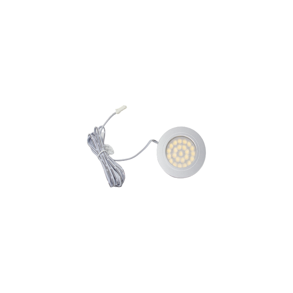 2,2w ø6,8cm Recotouch Møbelspot Indbygning   12v Dc, Hul: ø6 Cm, Mål: ø6,8 Cm, Touch, Børstet Stål   Dæmpbar : Ikke Dæmpbar, Kulør : Varm fra Ledlife