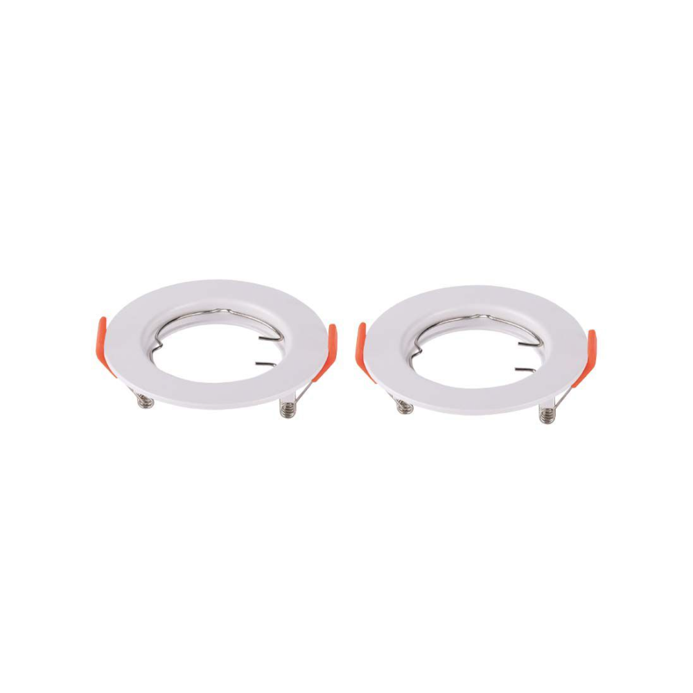 2 Pak Mr16 Gu10 Downlight Kit   Uden Lyskilde, Blank Hvid, Hul: ø6,3 Cm, Mål: ø8 Cm   Fatning : Gu10 fra V-tac