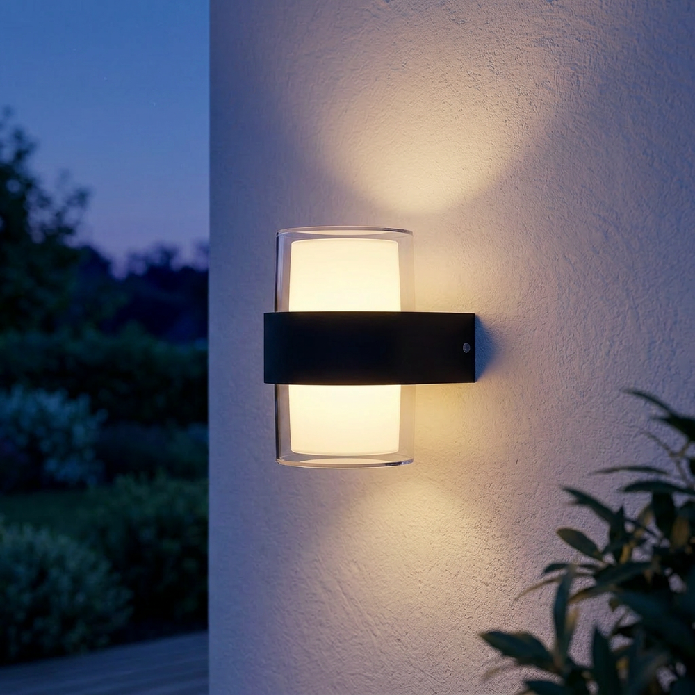 Led Væglampe Med Op Ned Lys 9w, Ip65, Udendørs Dæmpbar : Ikke Dæmpbar, Kulør : Varm fra Ledlife