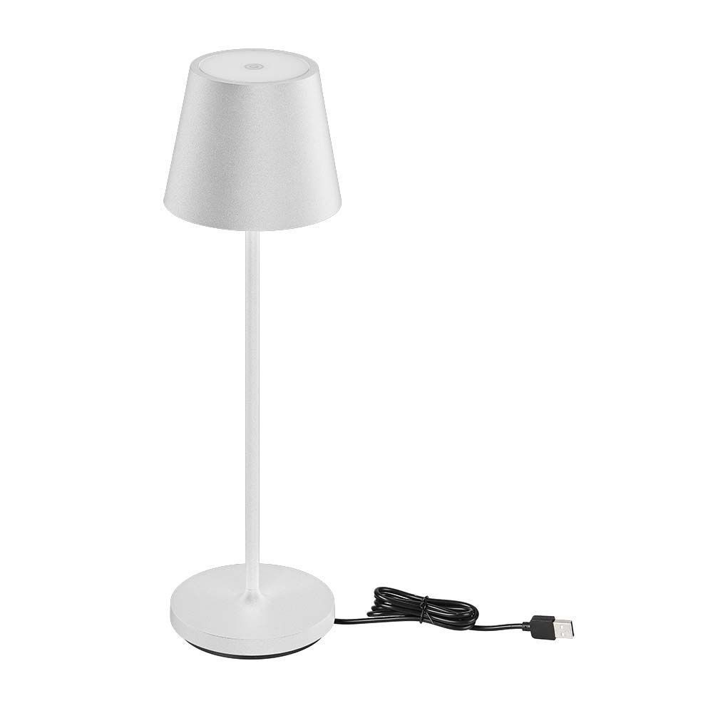 V Tac Opladelig Bordlampe, Trådløs   Hvid, Ip54 Udendørs Bordlampe, Touch Dæmpbar, Model Mini fra V-tac