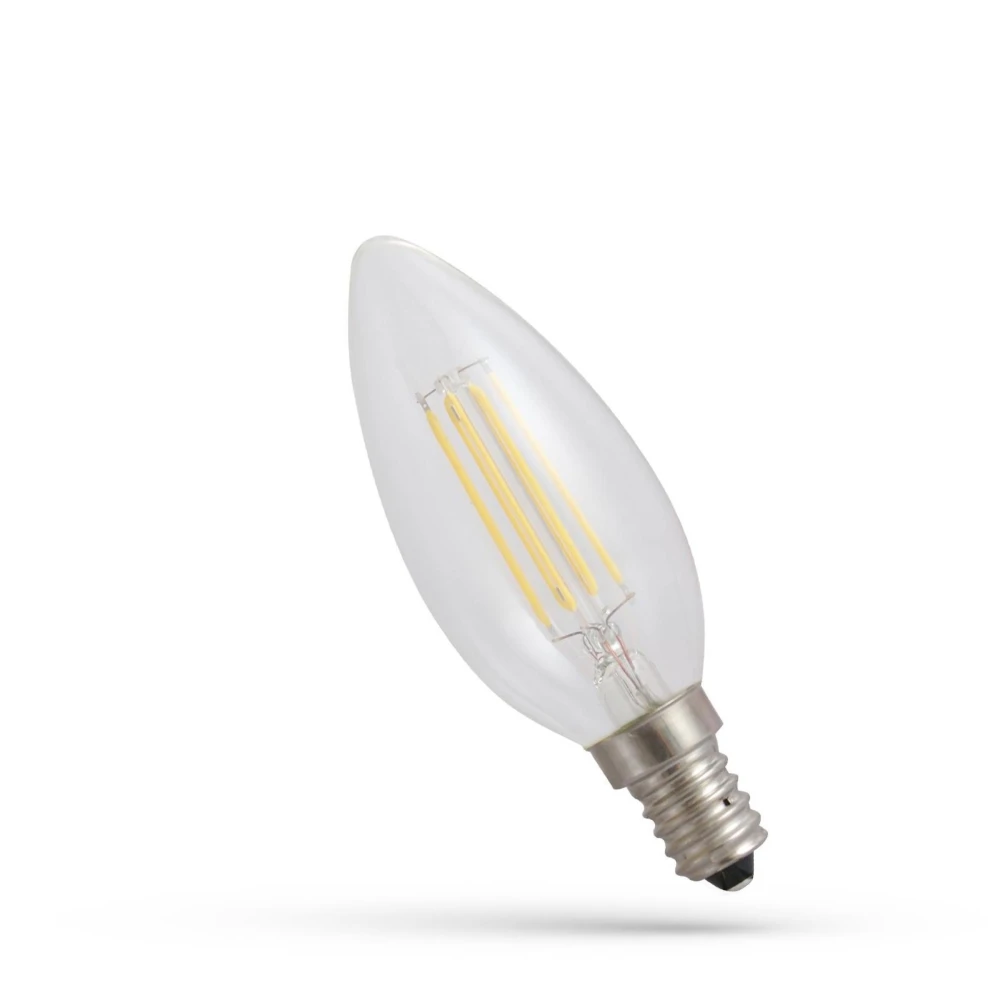 E14 4w Led Pære C35, Kultråd, Ekstra Varm Hvid, 1800k Dæmpbar : Ikke Dæmpbar, Kulør : Ekstra Varm fra Spectrum