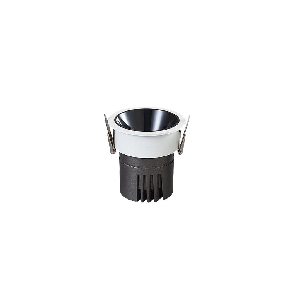11w ø8,4cm Indbygningsspot Dæmpbar Ra92   Hul: ø7,5 Cm, Mål: ø8,4 Cm, Sort Reflektor, Hvid Kant   Dæmpbar : Dæmpbar, Kulør : Varm fra Ledlife