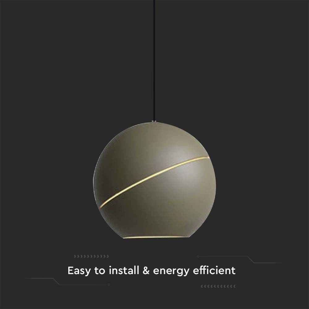 8w Led Lampe Flot Loftlampe, ø12cm, Champagne, Inkl. Ophæng Dæmpbar : Ikke Dæmpbar, Kulør : Varm fra V-tac