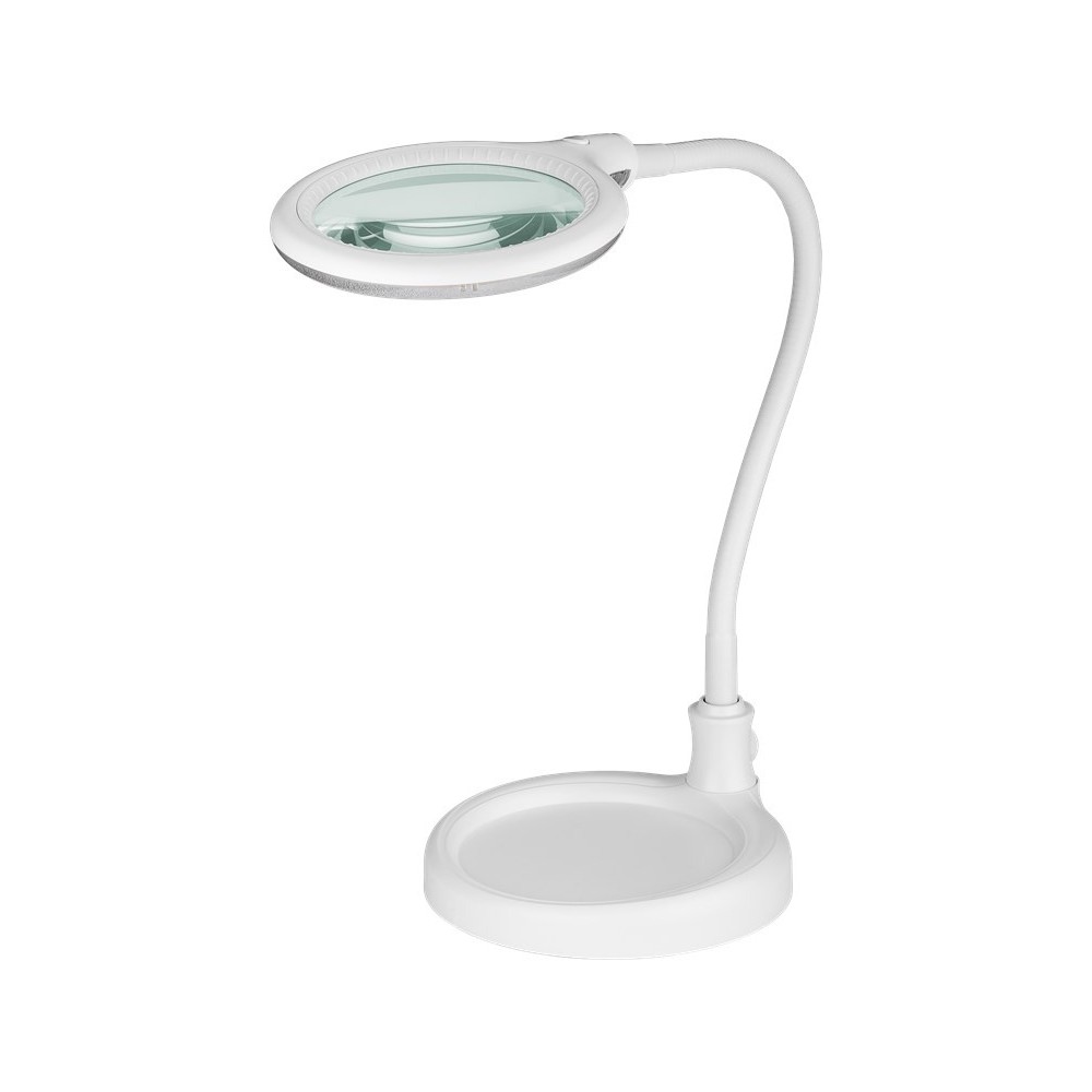 Led Luplampe M Svanehals 6w   Hvid, Bordlampe, Klemme Og Fod fra Goobay