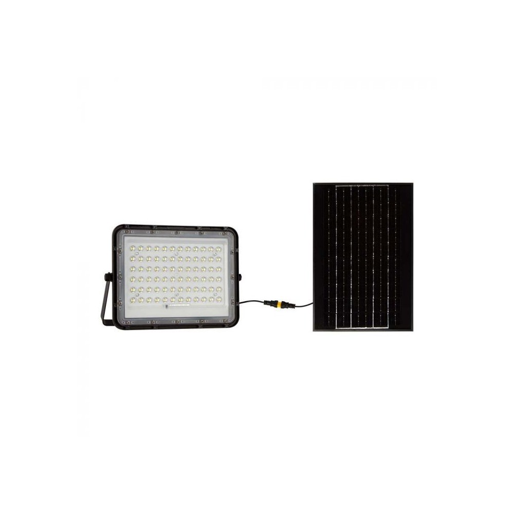 15w Solcelle Projektør Led Ip65, Sort, Inkl. Solcelle, Fjernbetjening, Indbygget Batteri Kulør : Neutral fra V-tac