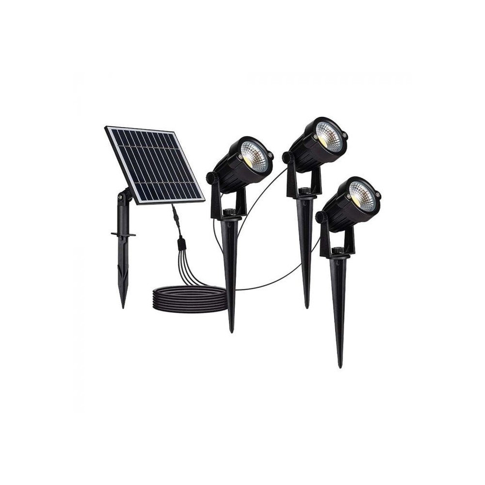 V Tac 3x1.2w Solcelle Havelamper Led Sort, Med Spyd, Ip65 Kulør : Varm fra V-tac
