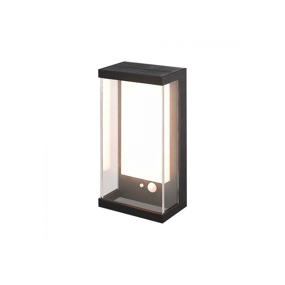 1w Solcelle Væglampe Led   Ip54, Sort, Sensor   Dæmpbar : Ikke Dæmpbar, Kulør : Varm fra V-tac