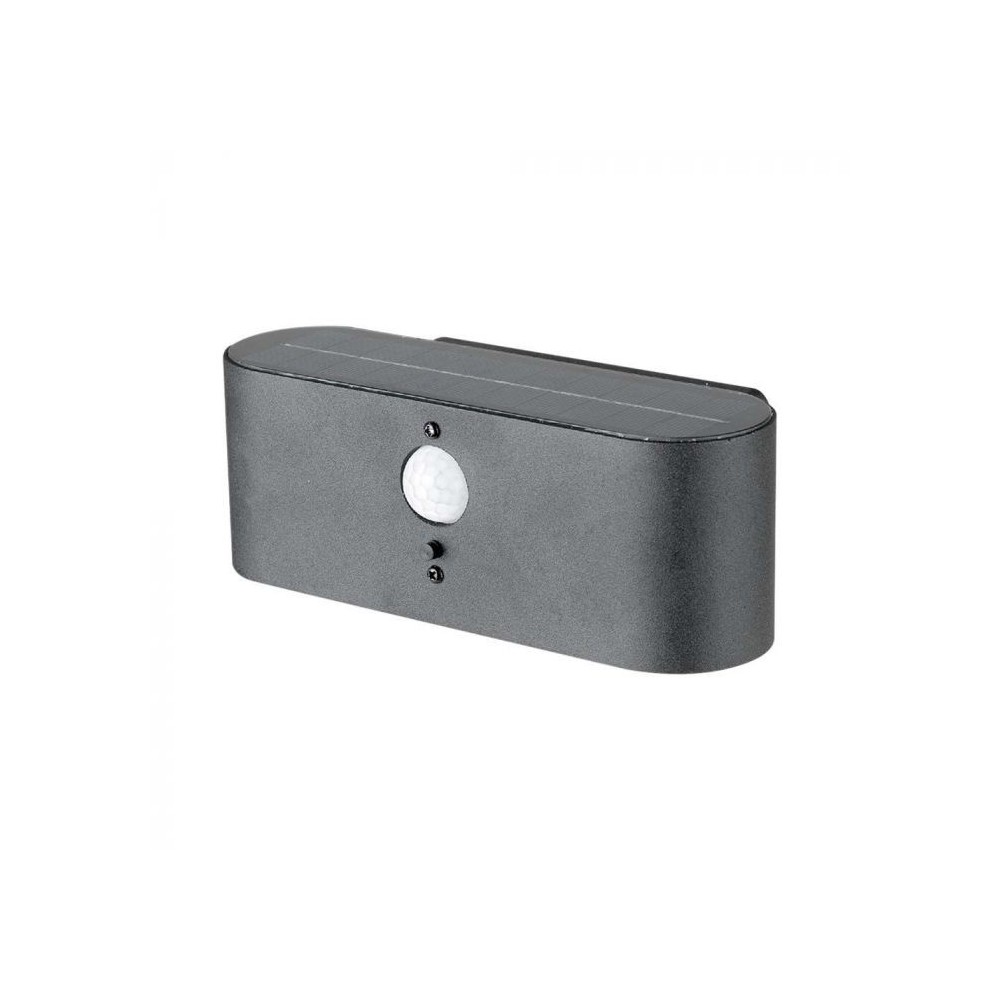 2.5w Solcelle Væglampe Led   Ip54, Sensor, Justerbar Spredning   Dæmpbar : Ikke Dæmpbar, Kulør : Varm fra V-tac
