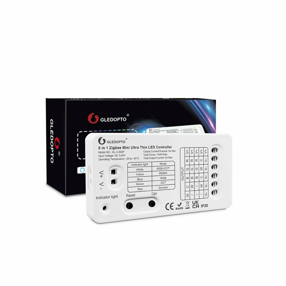 5i1 Pro Mini Zigbee Controller   Hue Kompatibel, Rgb+cct fra Gledopto