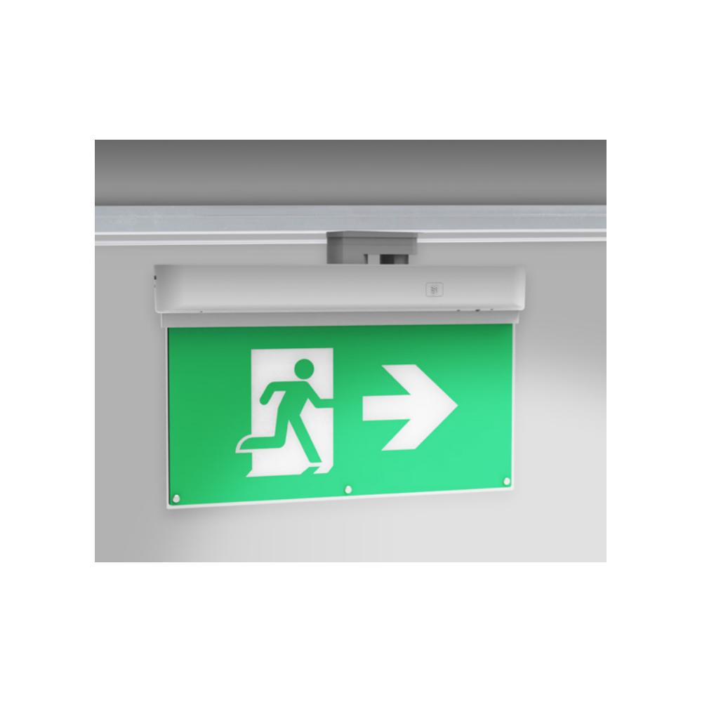 3w 3 Faset Led Exit Skilt Til Skinne 2 Timers Batteri, Inkl. Piktogrammer fra Ledlife