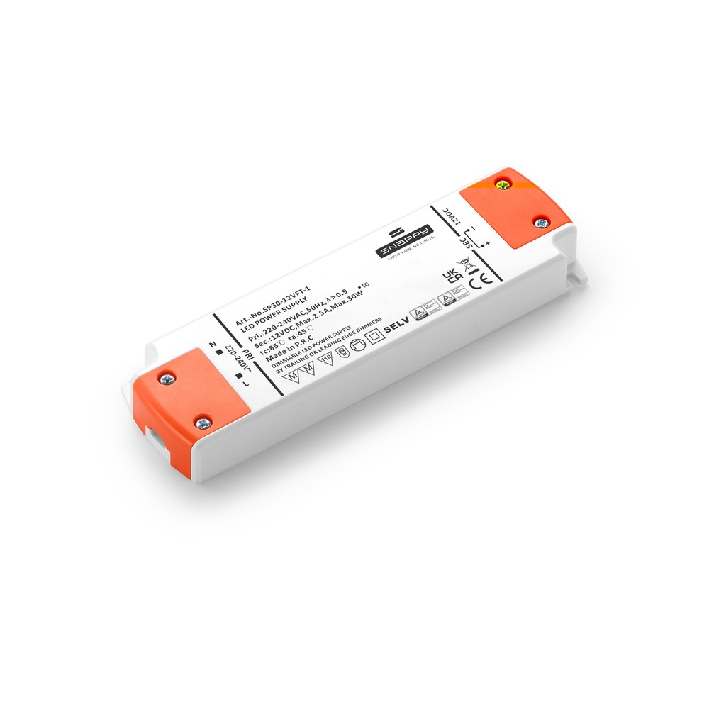 30w 12v Dc Dæmpbar Strømforsyning 2.5a, Ip20 Indendørs fra Snappy