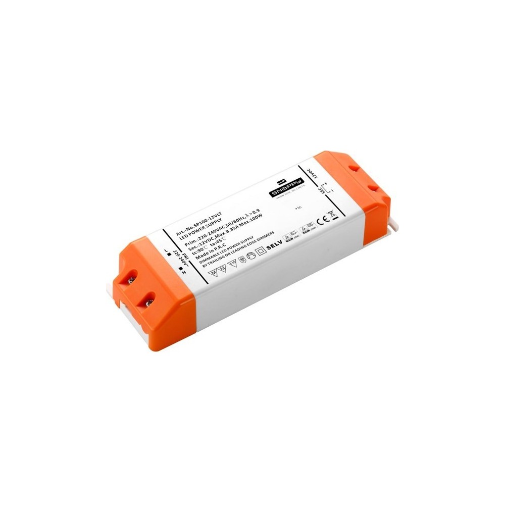 100w 12v Dc Dæmpbar Strømforsyning 8.33a, Ip20 Indendørs fra Snappy