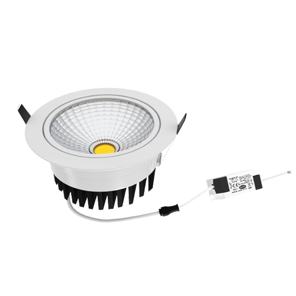 5w ø8,5cm Cob Indbygningsspot Ra80   Hul: ø7 Cm, Mål: ø8,5 Cm, Hvid Kant, 2700k   Dæmpbar : Ikke Dæmpbar, Kulør : Varm fra Ledlife