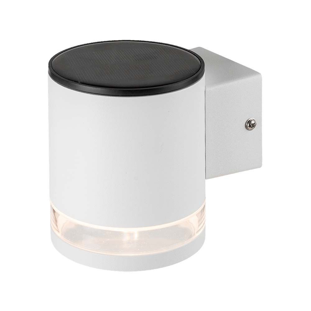 0.55w Solcelle Væglampe Led   Ip54, Hvid   Dæmpbar : Ikke Dæmpbar, Kulør : Varm fra V-tac