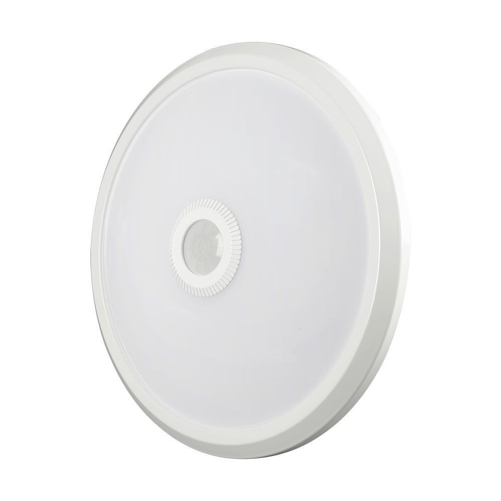 12w Led Sensorlampe   Ip20 Indendørs, Cct, Samsung Led Chip, Pir Sensor, Inkl. Lyskilde   Dæmpbar : Ikke Dæmpbar, Kulør : Cct (varm Til Kold Hvid) fra V-tac