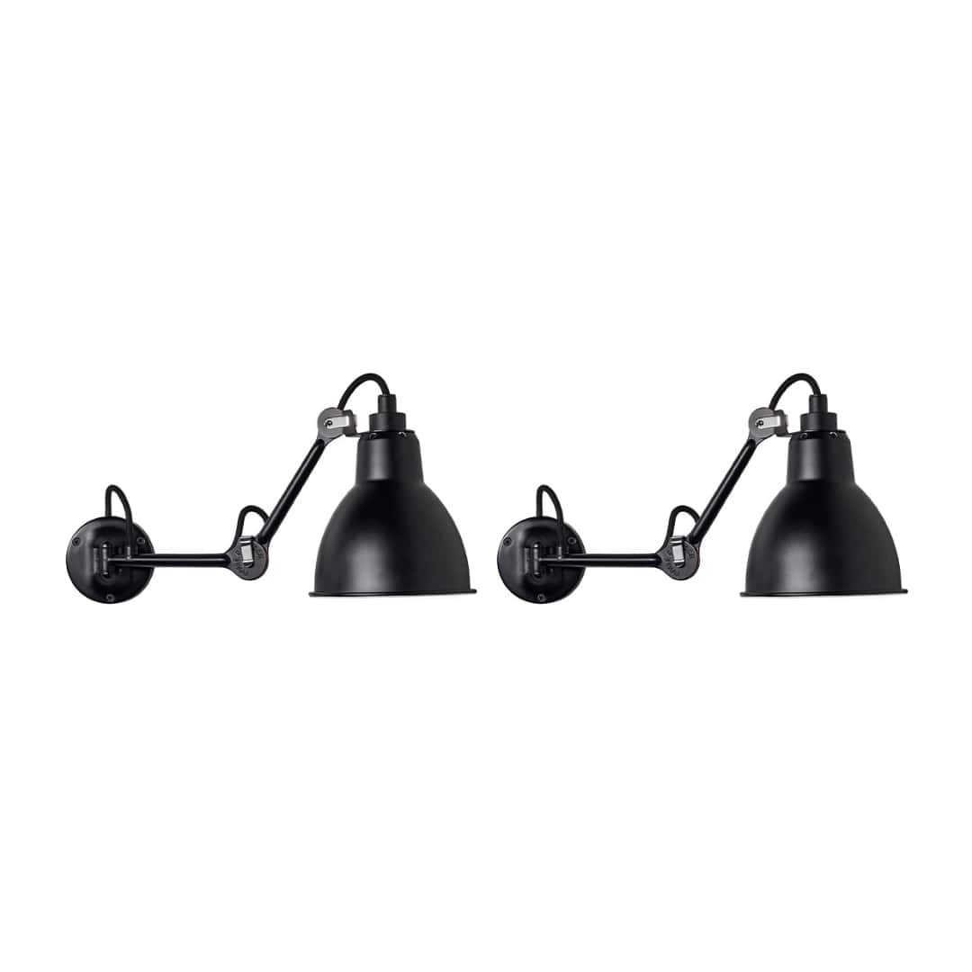 204 Væglampe Sort 2 Pak     fra Lampe Gras