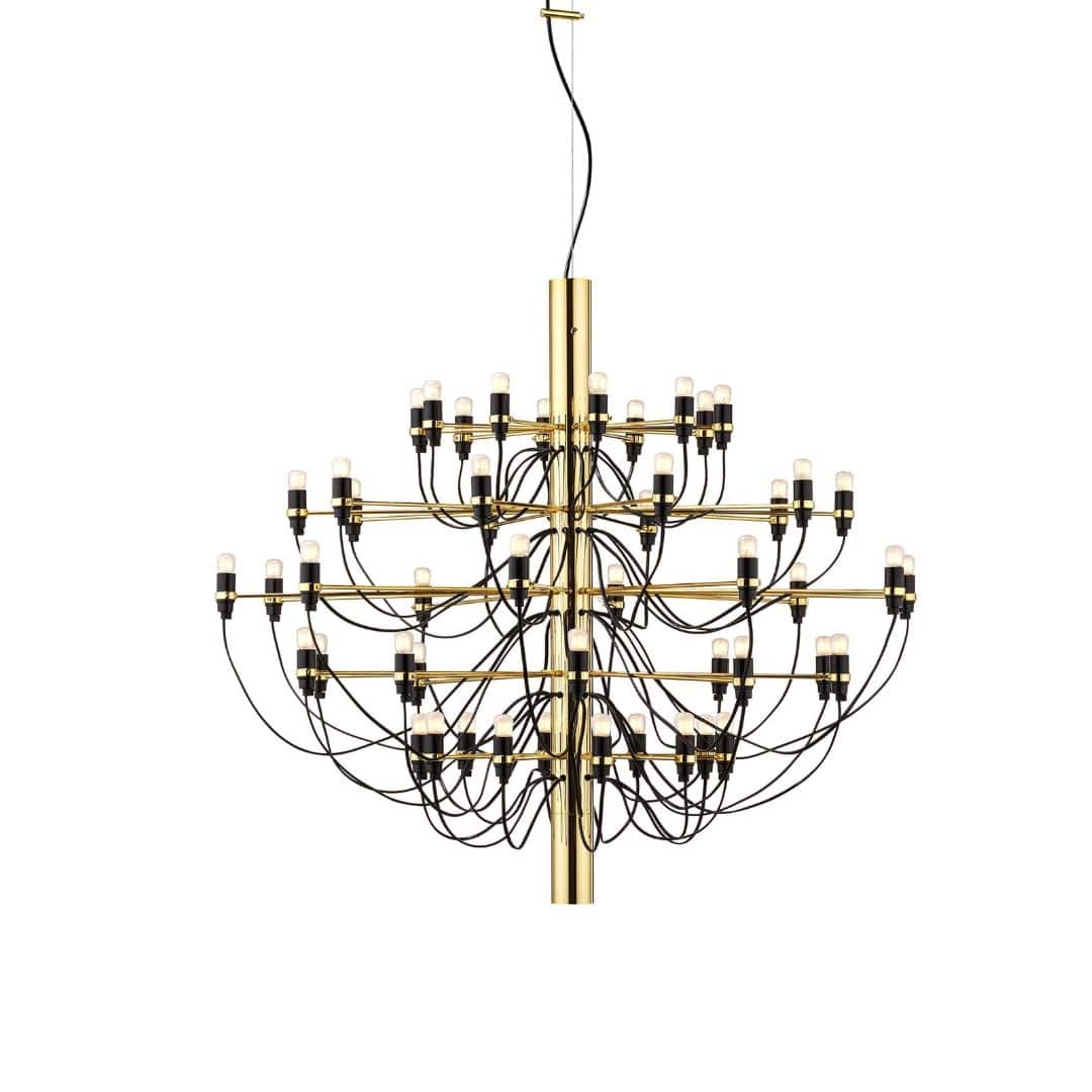 2097   50 Lysekrone Messing Led     fra Flos