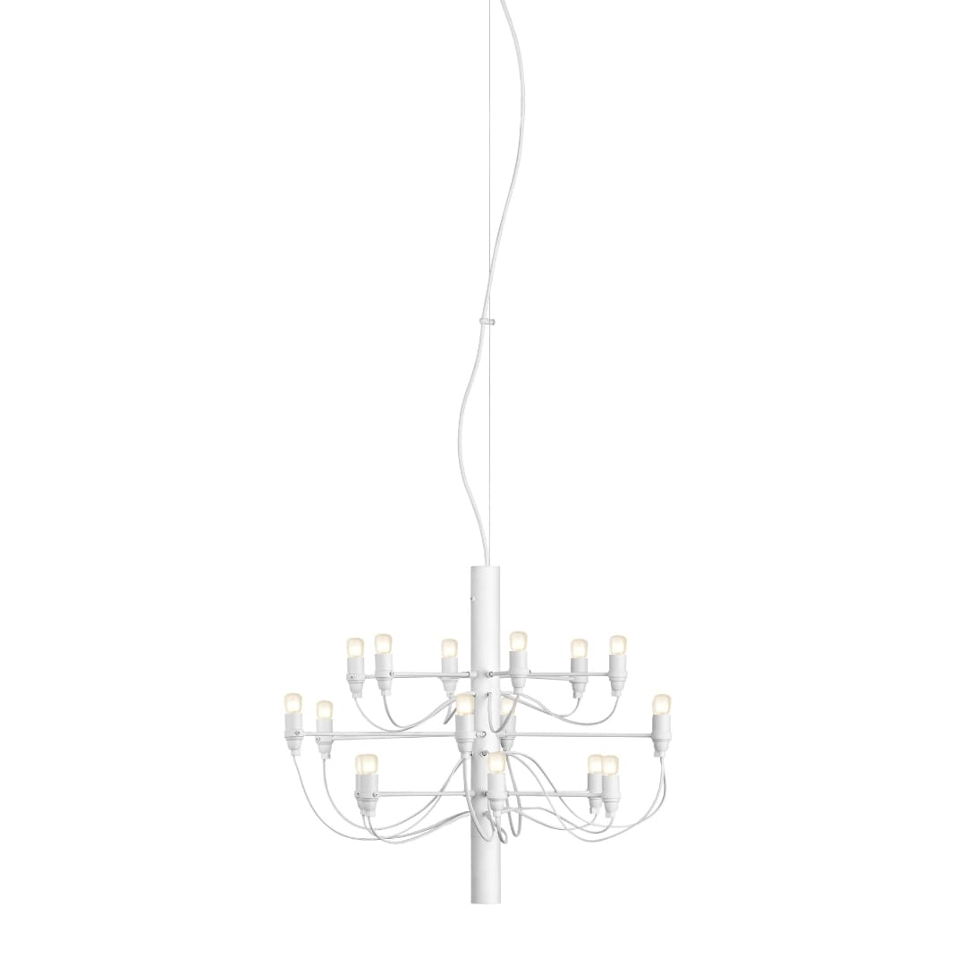 2097 18 Lysekrone Mat Hvid Led     fra Flos