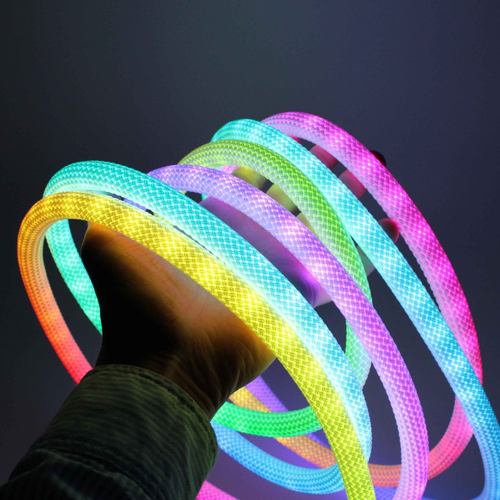 5m Rgbic Neon Flex Slange Usb, Vævet Reb, Bluetooth App, Fjernbetjening, Komplet Sæt fra Ledlife