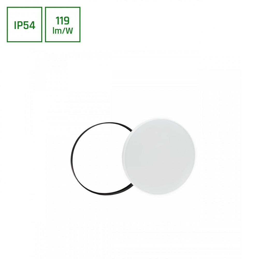 Nymphea 24w  Kold Hvid, 230v, 115°, Ip54, Ik04, ø320x52, Hvid Sort, Runde Med Pendel   Dæmpbar : Ikke Dæmpbar, Kulør : Kold fra Spectrum