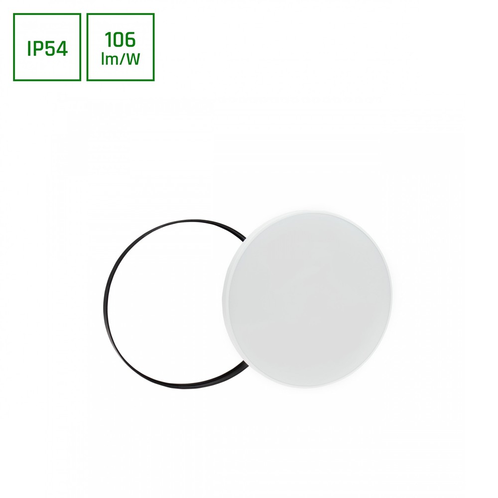 32w Led Loftslampe Med Sensor ø38cm, 3000k, 3380lm, Hvid Kant, Indbygget Bevægelsessensor Dæmpbar : Ikke Dæmpbar, Kulør : Varm fra Spectrum