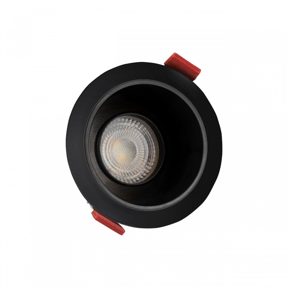 Gu10 Indbygningsspot Med Sort Reflektor   Sort, Aluminium, Vipbar, Hul: ø7,5 Cm, Mål: ø8,5 Cm, Ip20 Indendørs fra Spectrum