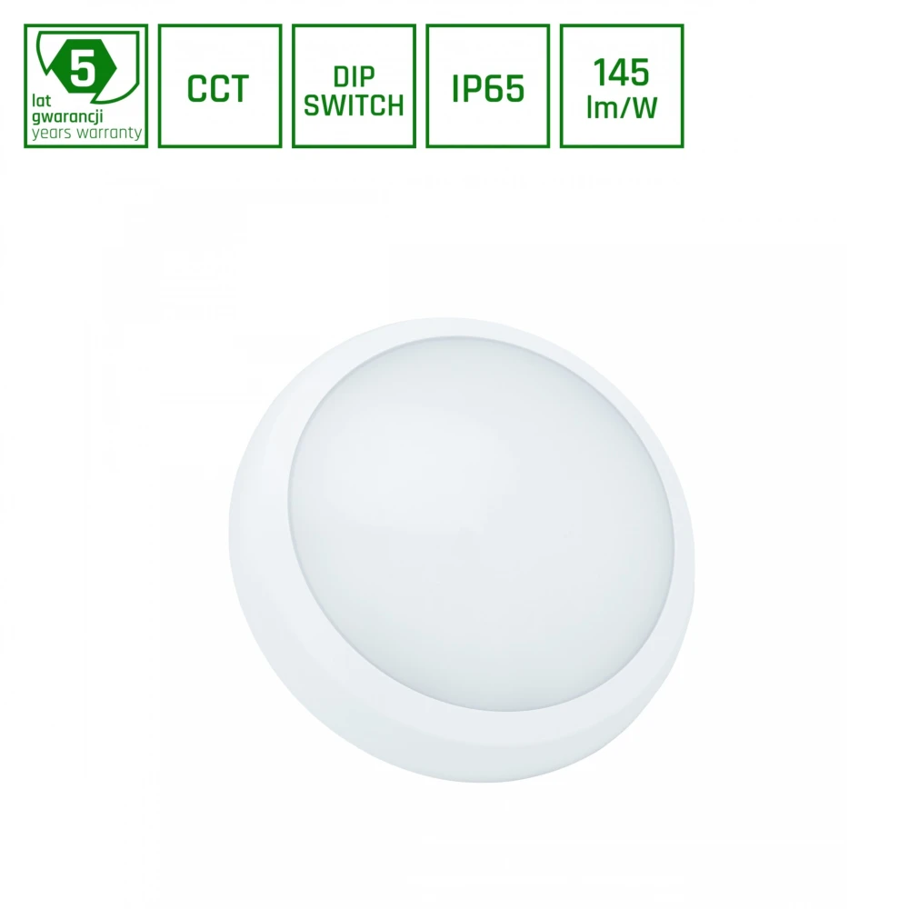 18w 24w Nymphea City Pro 2 Cct Loftlampe Ip65, 147lm W, ø32cm, Ik08, 5 års Garanti Dæmpbar : Ikke Dæmpbar fra Spectrum