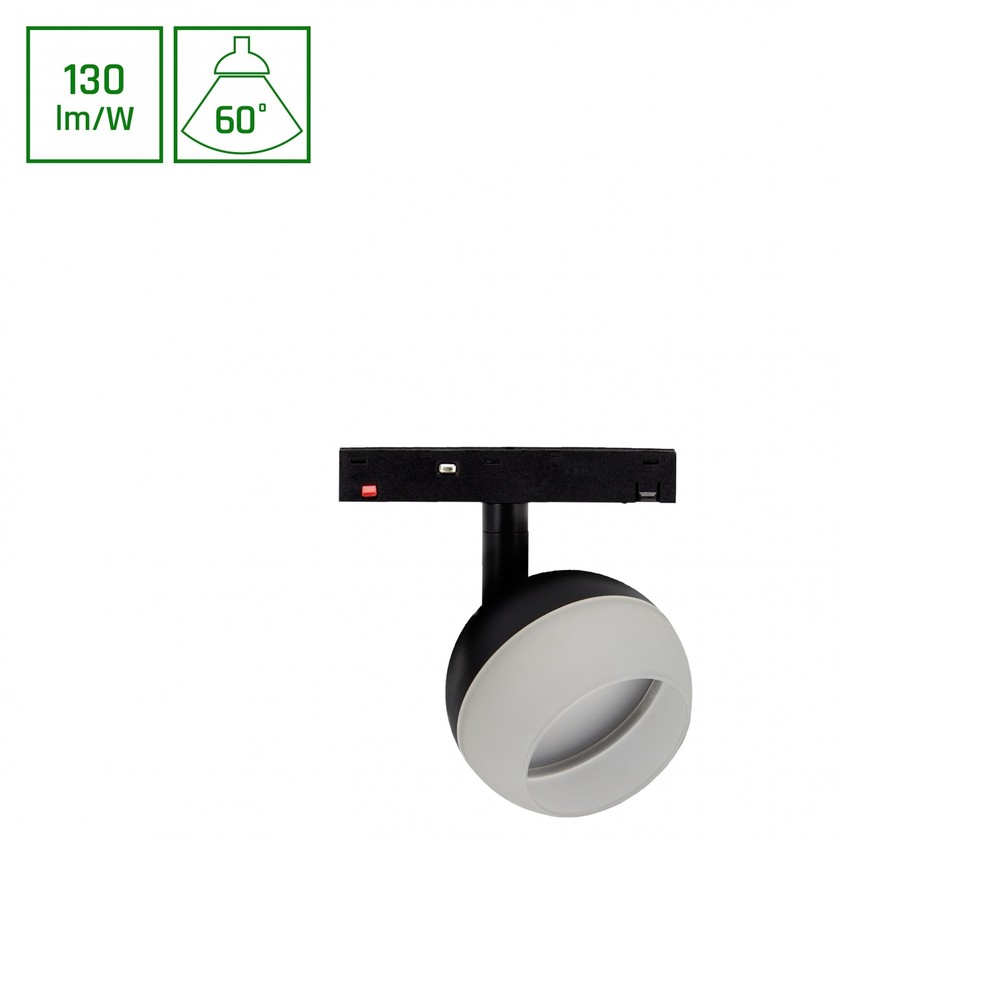 10w System Shift Basic Globe Ring 48v, 1300lm, 60°, 3000k, Skinnespot Til 48v System Dæmpbar : Ikke Dæmpbar, Kulør : Varm fra Spectrum