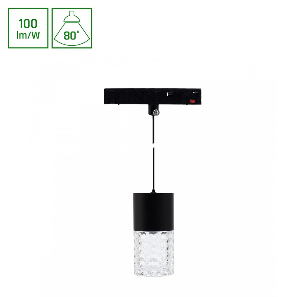 6w Shift Basic Hangit Cristal Skinnespot   48v, 3000k, 100lm W, Magnetisk Pendel, Inkl. Lyskilde   Dæmpbar : Ikke Dæmpbar, Kulør : Varm fra Spectrum