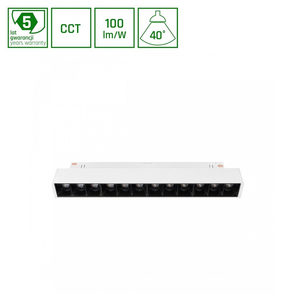 12w System Lys 20.4cm Shift Smart Grid S Skinne   35°, Cct, Hvid, Dim, Zigbee   Dæmpbar : Via Smart Home, Kulør : Cct (varm Til Kold Hvid) fra Spectrum