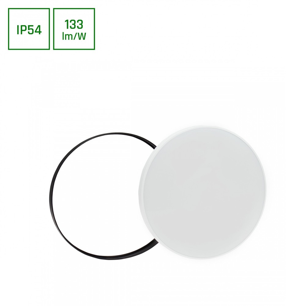 40w Neutral Hvid 230v 115° Ip54 ø485x70 Hvid Sort Rundt Med Sensor Dæmpbar : Ikke Dæmpbar, Kulør : Neutral fra Spectrum