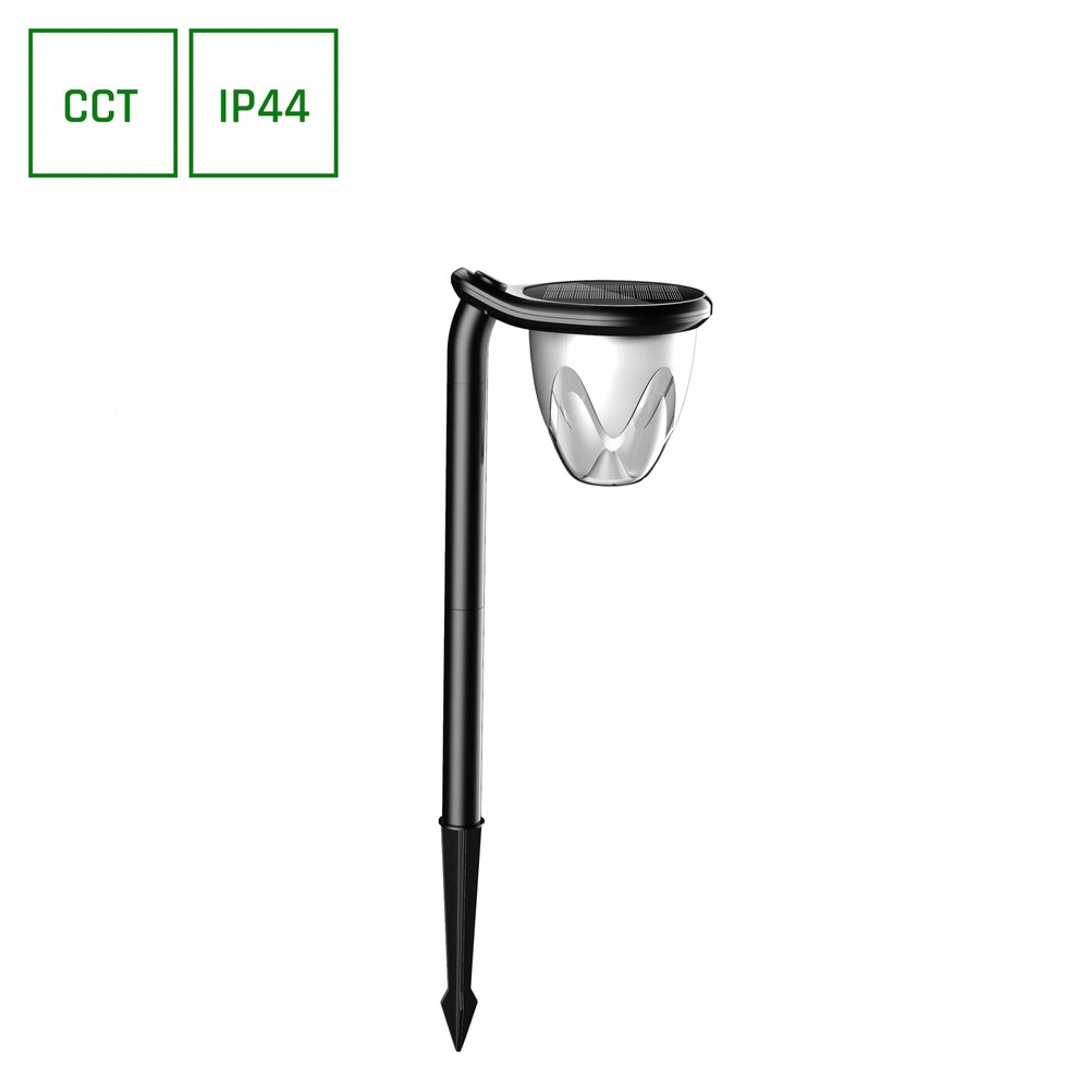 1w Solara Brilo Solcelle Led Lampe, 3 I 1   3.7v, 100lm, Cct, Bordlampe, Væglampe Og Spyd, Ip44, Sort   Dæmpbar : Ikke Dæmpbar fra Spectrum