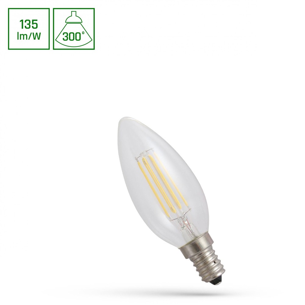 E14 5,5w Led Kertepære C37, 230v Dæmpbar : Ikke Dæmpbar, Kulør : Neutral fra Spectrum
