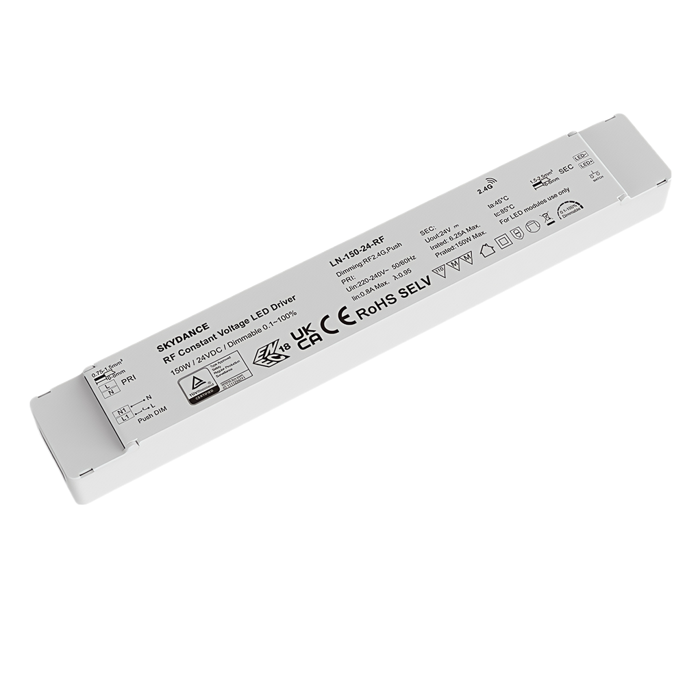 150w 24v Dc Dæmpbar Rwave Strømforsyning 6,25a, Rf, Push Dæmp fra Ledlife