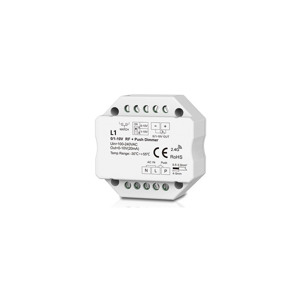 Rwave 1 10v Indbygningsdæmper   Rf, Push Dim, Led Dæmper, Til Indbygning fra Ledlife
