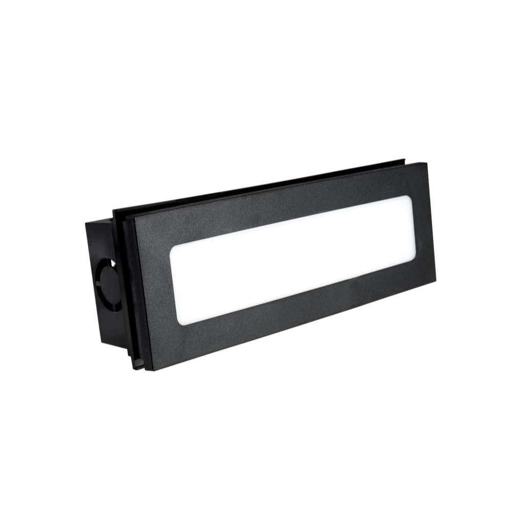 6w Nedsænket Trappelys Cct 3 Lyskulører, Ip54, Sort, 23 X 8,4 X 5,2cm, Sort, 230v Dæmpbar : Ikke Dæmpbar, Kulør : Cct (varm Til Kold Hvid) fra Spectrum
